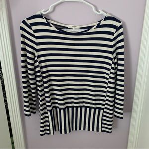 Madewell striped top 3/4 sleeves